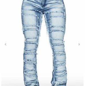 Chic Light Blue Distressed Skinny Jeans